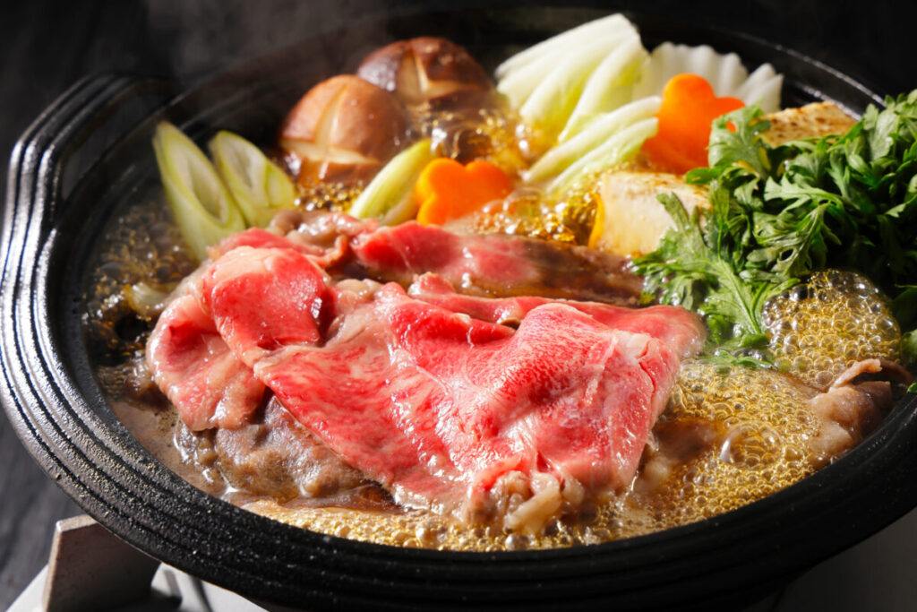 国産和牛ロースのすき焼き　Sukiyaki